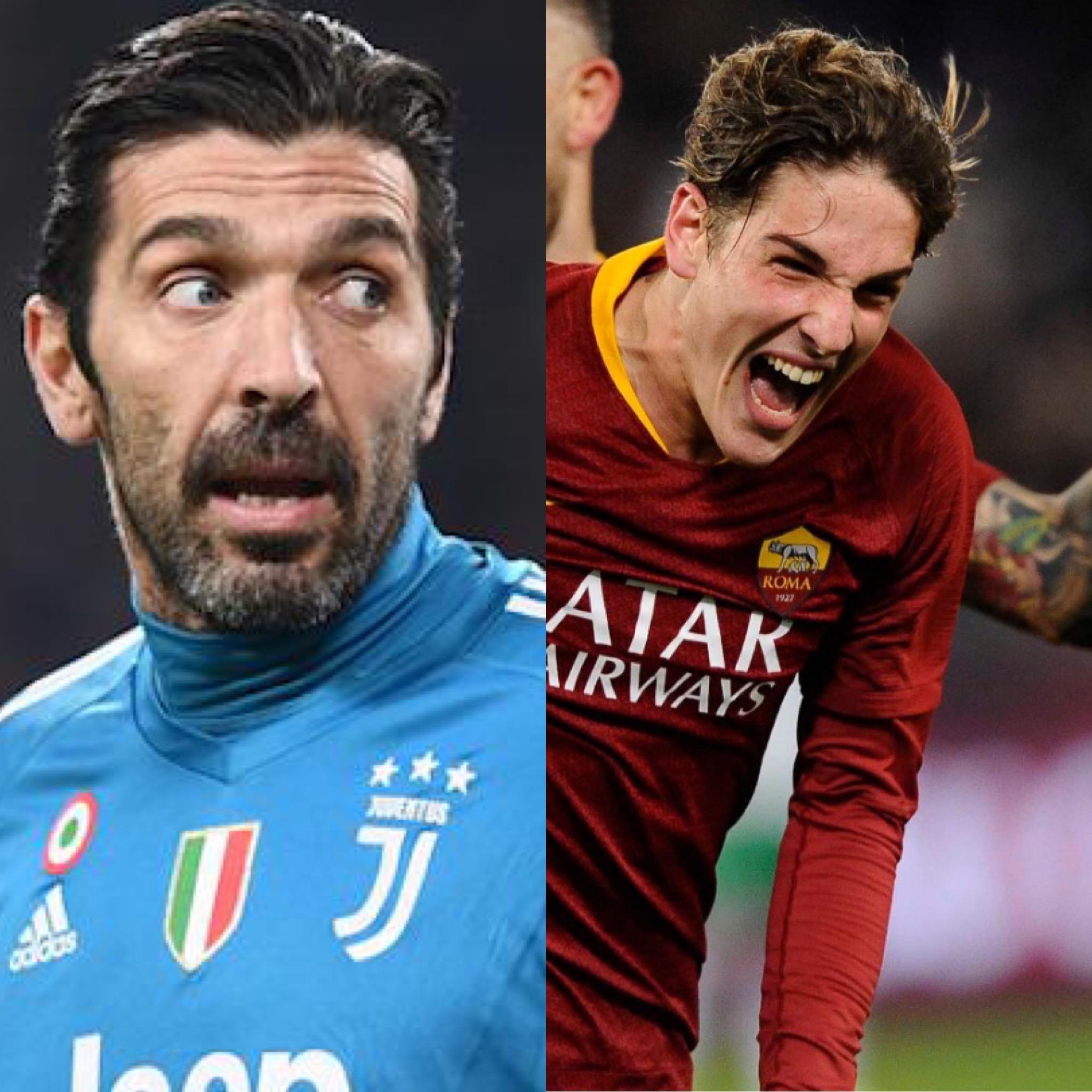 Juventus-Roma, Buffon vs Zaniolo: la leggenda contro il futuro