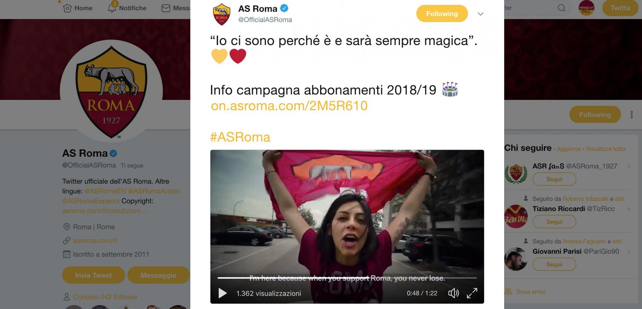 VIDEO – “Io ci sono”, la Roma lancia la campagna abbonamenti