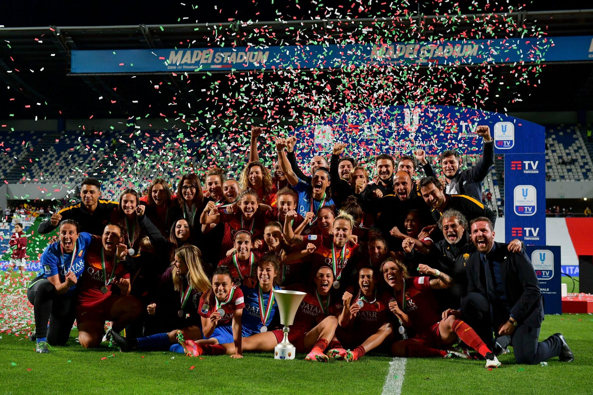 Coppa Italia, la Roma Femminile vince il primo trofeo: successo ai rigori col Milan