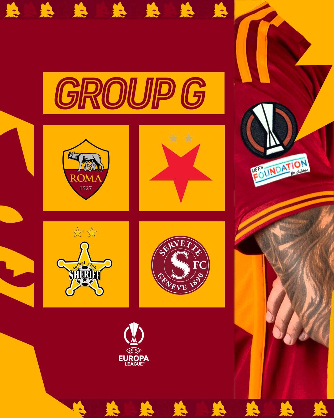 Europa League, Roma nel gruppo G: Slavia Praga, Sheriff Tiraspol e Servette