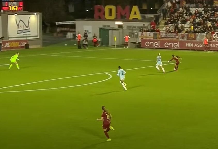 Giacinti gol e mitraglia alla Batistuta: il derby femminile è della Roma – VIDEO