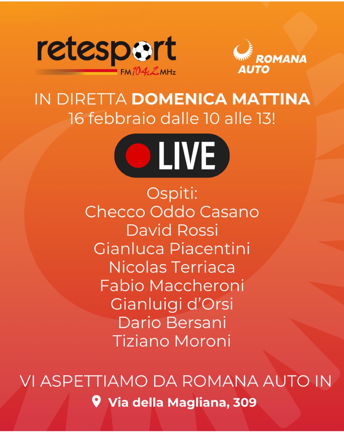 Retesport in esterna: appuntamento oggi alle 10:00 da Romana Auto