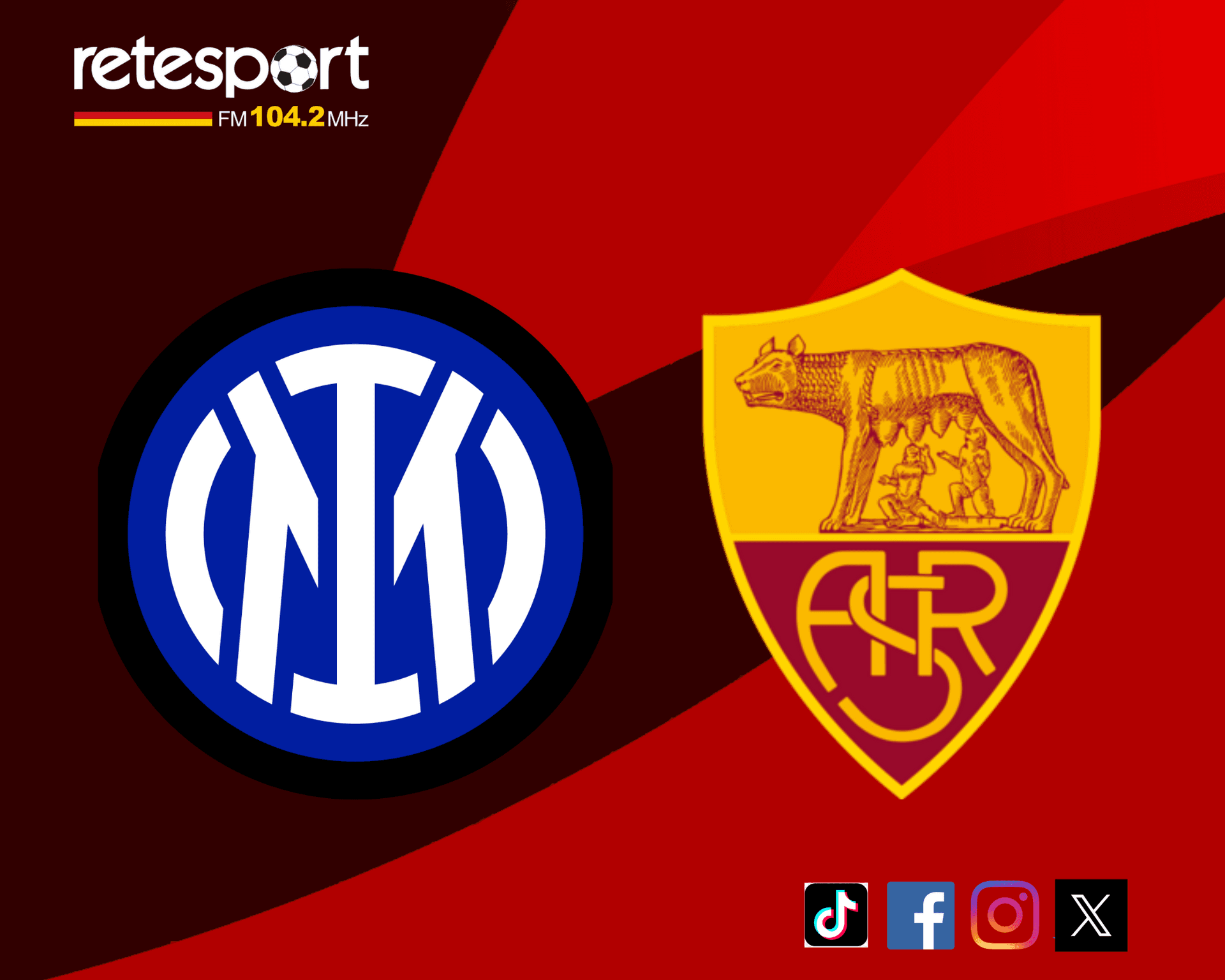 Inter-Roma allo Studio Olimpico. Come seguire il match sui 104.2 FM e su Twitch