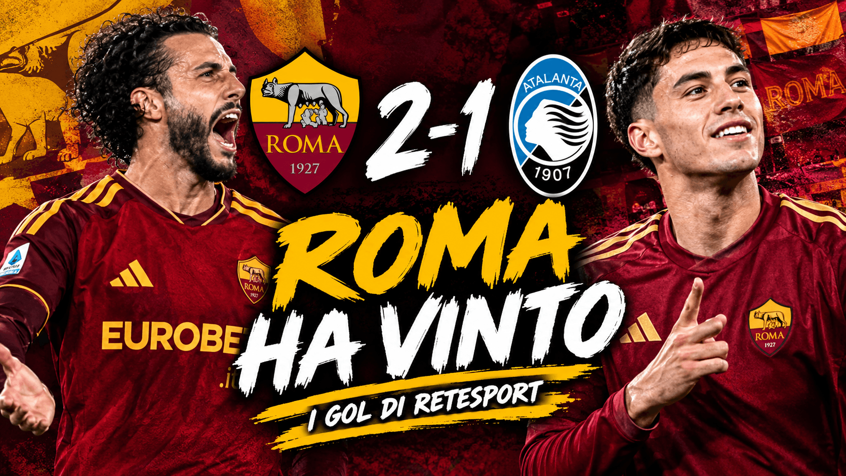 Roma-Atalanta 2-1, i gol di RETESPORT – VIDEO